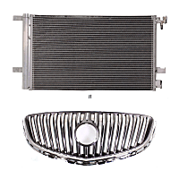 2-Piece Kit, Grille Chrome, Includes (1) A/C Condenser and (1) Grille Assembly