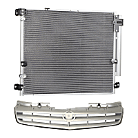 2-Piece Kit, Grille Painted Gray, For Models Without Adaptive Cruise Control, Without Platinum Edition, Includes (1) A/C Condenser and (1) Grille Assembly
