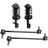 4-Piece Kit Front Suspension Kit, Includes (2) Shock Absorber and Strut Assembly and (2) Sway Bar Link
