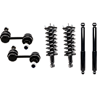 6-Piece Kit Front and Rear Suspension Kit, Includes (4) Shock Absorber and Strut Assembly and (2) Sway Bar Link