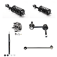 10-Piece Kit Front and Rear, Driver and Passenger Side Shock and Fully Loaded Strut 4WD/FWD, Includes (4) Sway Bar Link and (2) Wheel Hub