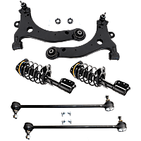 6-Piece Kit Front Suspension Kit, Includes (2) Control Arm, (2) Shock Absorber and Strut Assembly, and (2) Sway Bar Link