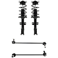 4-Piece Kit Front, Driver and Passenger Side Suspension Kit, Includes (2) Shock Absorber and Strut Assembly and (2) Sway Bar Link