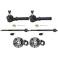 6-Piece Kit Front, Driver and Passenger Side Suspension Kit, Includes (4) Tie Rod End and (2) Wheel Hub