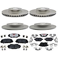 KIT-210513-1171 Front and Rear Brake Disc and Pad Kit, Plain Surface 5 Lugs Hybrid (Ceramic and Semi-Metallic) Element3 EHT Series