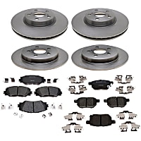 KIT-210513-1525 Front and Rear Brake Disc and Pad Kit, Plain Surface 5 Lugs 275.08 mm Ceramic R-Line Series