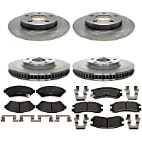 KIT-210513-1717 Front and Rear Brake Disc and Pad Kit, Plain Surface 5 Lugs 302.77 mm Semi-Metallic R-Line Series