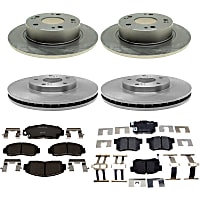 KIT-210513-1786 Front and Rear Brake Disc and Pad Kit, Plain Surface 5 Lugs 11.81 in. Ceramic R-Line Series
