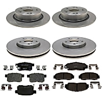 KIT-210513-1788 Front and Rear Brake Disc and Pad Kit, Plain Surface 5 Lugs 299.97 mm Ceramic R-Line Series