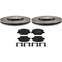 KIT-210513-230 Front Brake Disc and Pad Kit, Plain Surface 5 Lugs 190 mm ID, 321.1 mm OD Ceramic R-Line Series