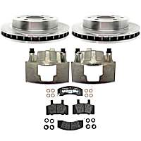 KIT-210516-349 Front Brake Disc and Caliper Kit, Natural, Semi-Metallic, 6 Lugs, R-Line Series