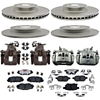 KIT-210516-632 Front and Rear Brake Disc and Caliper Kit, Natural Caliper, Hybrid (Ceramic and Semi-Metallic), 5 Lugs, Element3 Series