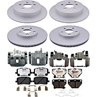 KIT-210516-718 Front and Rear Brake Disc and Caliper Kit, Natural Caliper, Hybrid (Ceramic and Semi-Metallic), 5 Lugs, Element3 Series