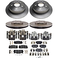 KIT-210516-742 Front and Rear Brake Disc and Caliper Kit, Natural, Ceramic, 5 Lugs, R-Line Series