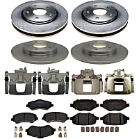 KIT-210516-747 Front and Rear Brake Disc and Caliper Kit, Natural, Ceramic, 5 Lugs, R-Line Series