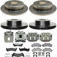 KIT-210516-779 Front and Rear Brake Disc and Caliper Kit, Natural, Semi-Metallic, 5 Lugs, R-Line Series