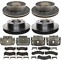 KIT-210516-800 Front and Rear Brake Disc and Caliper Kit, Natural, Semi-Metallic, 8 Lugs, R-Line Series