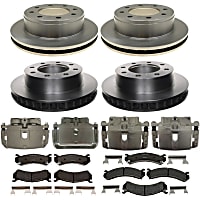KIT-210516-801 Front and Rear Brake Disc and Caliper Kit, Natural, Semi-Metallic, 8 Lugs, R-Line Series