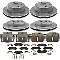 KIT-210516-820 Front and Rear Brake Disc and Caliper Kit, Natural, Semi-Metallic, 6 Lugs, R-Line Series