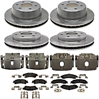 KIT-210516-821 Front and Rear Brake Disc and Caliper Kit, Natural, Semi-Metallic, 6 Lugs, R-Line Series