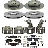 KIT-210516-827 Front and Rear Brake Disc and Caliper Kit, Natural, Ceramic, 5 Lugs, R-Line Series