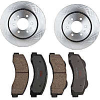 KIT-TRW101221-1228 Front Brake Disc and Pad Kit, Plain Surface, 6 Lugs, Cast Iron Disc, Ceramic Pad, Premium Friction Series