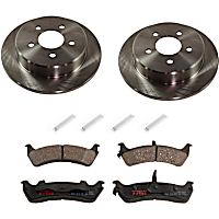 KIT-TRW101221-1252 Rear Brake Disc and Pad Kit Plain Surface, 5 Lugs, Cast Iron Disc, Ceramic Pad, Premium Friction Series