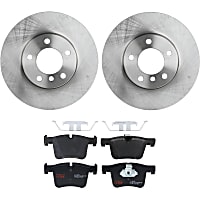 KIT-TRW101221-164 Front Brake Disc and Pad Kit, Plain Surface, 5 Lugs, Cast Iron Disc, Semi-Metallic Pad, Premium Friction Series