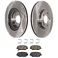 KIT-TRW101221-1834 Front Brake Disc and Pad Kit, Plain Surface, 5 Lugs, Cast Iron Disc, Ceramic Pad, Premium Friction Series