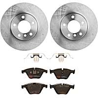 KIT-TRW101221-204 Front Brake Disc and Pad Kit, Plain Surface, 5 Lugs, Cast Iron Disc, Semi-Metallic Pad, Premium Friction Series