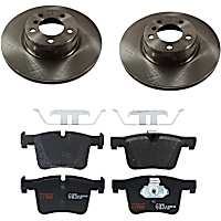 KIT-TRW101221-209 Front Brake Disc and Pad Kit, Plain Surface, 5 Lugs, Semi-Metallic Pad, Premium Friction Series
