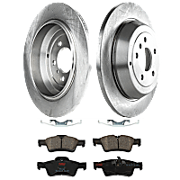 KIT-TRW101221-2859 Rear Brake Disc and Pad Kit Plain Surface, 5 Lugs, Cast Iron Disc, Semi-Metallic Pad, Premium Friction Series