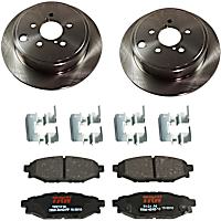 KIT-TRW101221-3452 Rear Brake Disc and Pad Kit Plain Surface, 5 Lugs, Cast Iron Disc, Ceramic Pad, Premium Friction Series