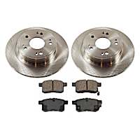 KIT-TRW101221-3962 Rear Brake Disc and Pad Kit Plain Surface, 5 Lugs, Cast Iron Disc, Ceramic Pad, Premium Friction Series