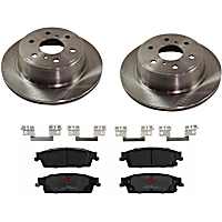 KIT-TRW101221-576 Rear Brake Disc and Pad Kit Plain Surface, 6 Lugs, Cast Iron Disc, Ceramic Pad, Premium Friction Series