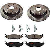 KIT-TRW101221-843 Rear Brake Disc and Pad Kit Plain Surface, 5 Lugs, Cast Iron Disc, Semi-Metallic Pad, Premium Friction Series
