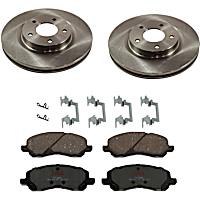 KIT-TRW101221-889 Front Brake Disc and Pad Kit, Plain Surface, 5 Lugs, Cast Iron Disc, Ceramic Pad, Premium Friction Series