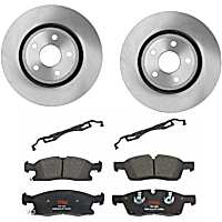 KIT-TRW101221-982 Front Brake Disc and Pad Kit, Plain Surface, 5 Lugs, Ceramic, 350mm Front Disc, Premium Friction Series