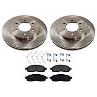 KIT-TRW101521-2074 Front Brake Disc and Pad Kit, Plain Surface, 6 Lugs, Cast Iron Disc, Semi-Metallic Pad, Premium Friction Series