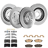 KIT-TRW101921-1364 Front and Rear Brake Disc and Pad Kit, Plain Surface 5 Lugs - Front; 5 Lugs - Rear 336.04 mm front and 299.97 mm rear Ceramic Premium Friction Series