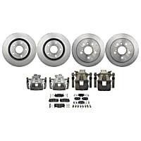 KIT1-210516-742 R-Line Series Front and Rear Brake Disc and Caliper Kit, 4-Wheel Set