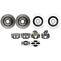 KIT1-210516-766 R-Line Series Front and Rear Brake Disc and Caliper Kit, 4-Wheel Set