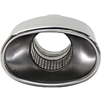 Exhaust Tip, Oval, Single Design, 2.5 inch Inlet