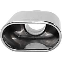 Exhaust Tip Polished Stainless Steel, Angled Cut, Exhaust Tip, Oval Shape, 2.25 in. Inlet, Universal