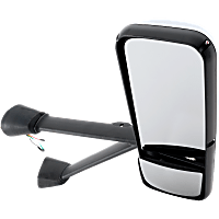 Passenger Side Mirror, Power Adjust, Heated, Manual Folding, Chrome, No Signal Light, No Memory, No Puddle Light, No Auto-Dimming, No Blind Spot Feature