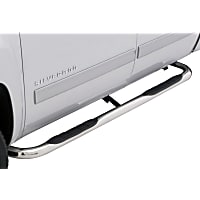 23080437 3 in. Round Bent Series Nerf Bars Powdercoated Black, Covers Cab Length - Set of 2
