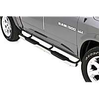 23754075 5 in. Oval Curved Series Nerf Bars Polished, Covers Cab Length - Set of 2