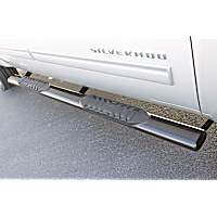 23979004 5 in. Oval Straight Series Nerf Bars Polished, Covers Cab Length - Set of 2
