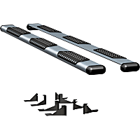 583114-571346 Running Boards, Powdercoated Silver, Aluminum, 114 in. Length, 155.0 in. Wheelbase, For Long Models, O-Mega II 6 in. Series