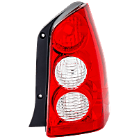 Passenger Side Tail Light, without Bulb, Halogen, Clear and Red Lens